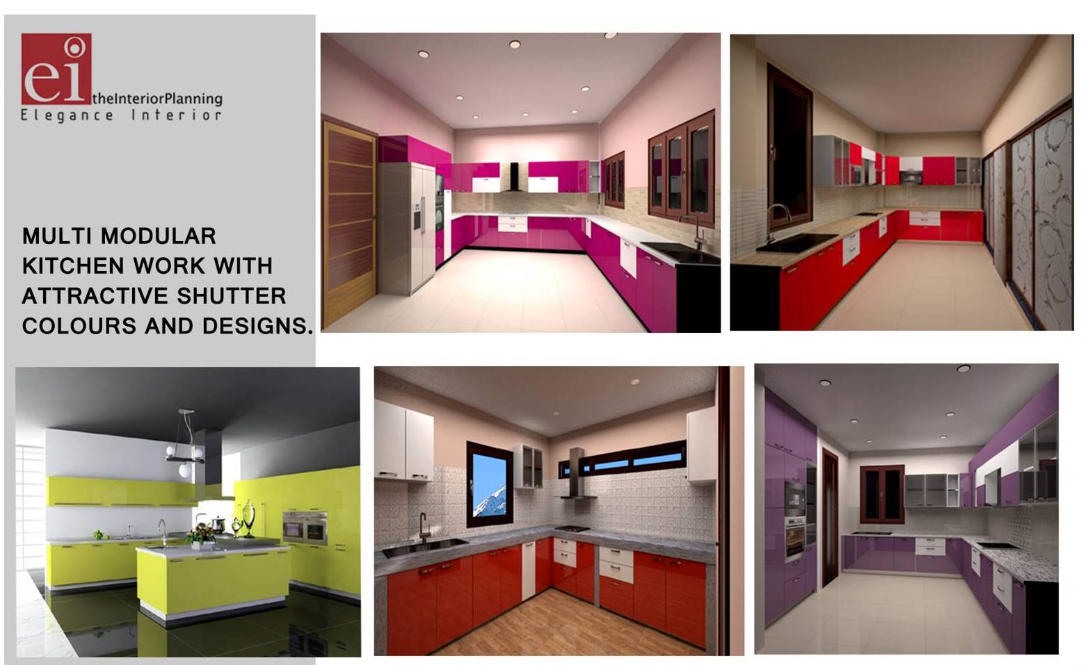 10 Multi Modular Kitchen with Attractive Shutter Colors